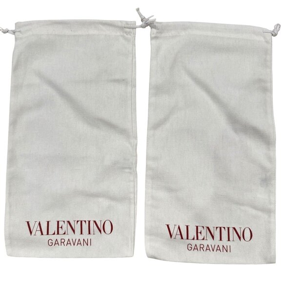 Valentino Garavani Pair Shoe Dust Bags White Drawstring 7” x 13” - Picture 1 of 2